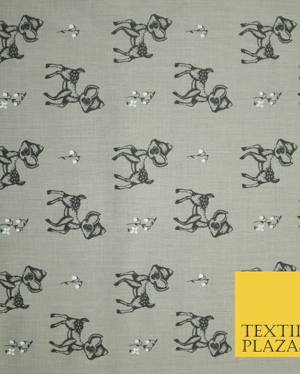 Fawn Baby Deer Bambi Woodland Animal Printed Poly Cotton Fabric Polycotton Craft