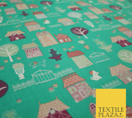 Walk In The Park Garden Gates Floral Printed Poly Cotton Fabric Polycotton Craft