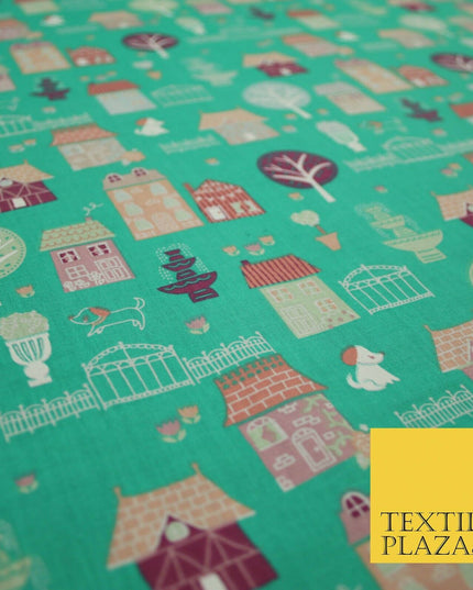 Walk In The Park Garden Gates Floral Printed Poly Cotton Fabric Polycotton Craft