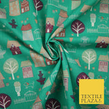 Walk In The Park Garden Gates Floral Printed Poly Cotton Fabric Polycotton Craft