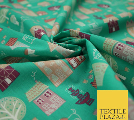 Walk In The Park Garden Gates Floral Printed Poly Cotton Fabric Polycotton Craft