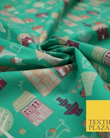 Walk In The Park Garden Gates Floral Printed Poly Cotton Fabric Polycotton Craft