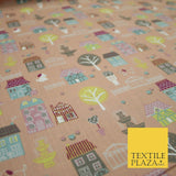 Walk In The Park Garden Gates Floral Printed Poly Cotton Fabric Polycotton Craft