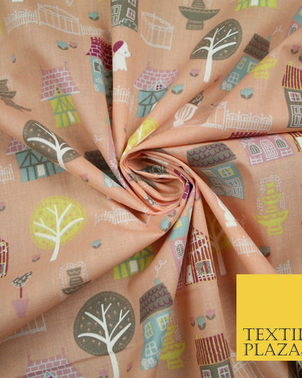 Walk In The Park Garden Gates Floral Printed Poly Cotton Fabric Polycotton Craft