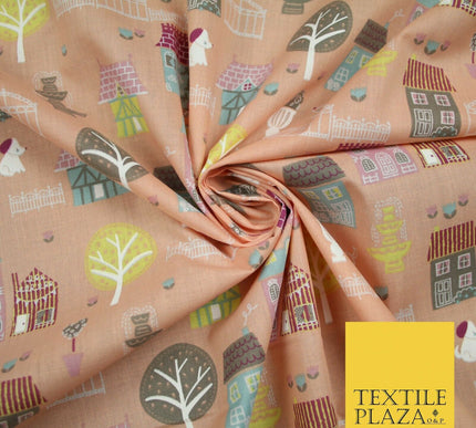 Walk In The Park Garden Gates Floral Printed Poly Cotton Fabric Polycotton Craft