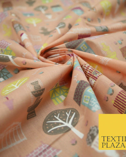 Walk In The Park Garden Gates Floral Printed Poly Cotton Fabric Polycotton Craft