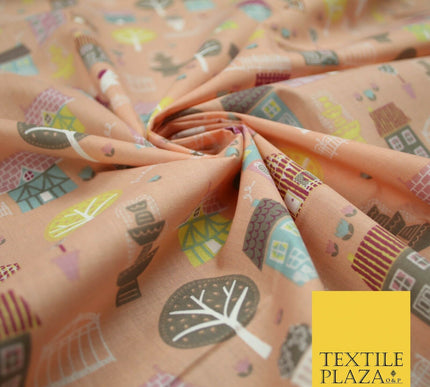 Walk In The Park Garden Gates Floral Printed Poly Cotton Fabric Polycotton Craft