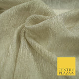 Luxury 50cm Wide Gold Crushed 100% Silk Organza Fabric Dress Decor 3 COLOURS
