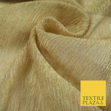 Luxury 50cm Wide Gold Crushed 100% Silk Organza Fabric Dress Decor 3 COLOURS