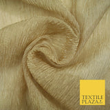 Luxury 50cm Wide Gold Crushed 100% Silk Organza Fabric Dress Decor 3 COLOURS