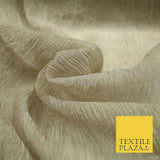 Luxury 50cm Wide Gold Crushed 100% Silk Organza Fabric Dress Decor 3 COLOURS