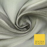 Luxury Plain / Shot SILK TISSUE ORGANZA Sheer Fabric Dress Wedding 6 COLOURS 45"