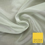 Luxury Plain / Shot SILK TISSUE ORGANZA Sheer Fabric Dress Wedding 6 COLOURS 45"