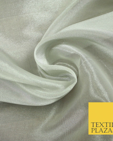 Luxury Plain / Shot SILK TISSUE ORGANZA Sheer Fabric Dress Wedding 6 COLOURS 45"
