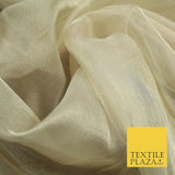 Luxury Plain / Shot SILK TISSUE ORGANZA Sheer Fabric Dress Wedding 6 COLOURS 45"