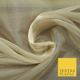 Luxury Plain / Shot SILK TISSUE ORGANZA Sheer Fabric Dress Wedding 6 COLOURS 45"