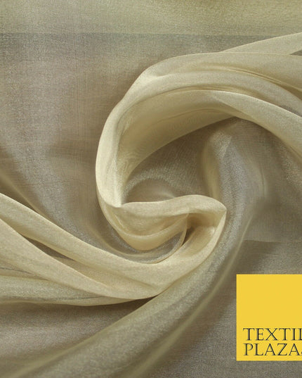 Luxury Plain / Shot SILK TISSUE ORGANZA Sheer Fabric Dress Wedding 6 COLOURS 45"