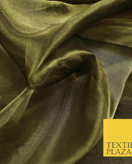 Luxury Plain / Shot SILK TISSUE ORGANZA Sheer Fabric Dress Wedding 6 COLOURS 45"