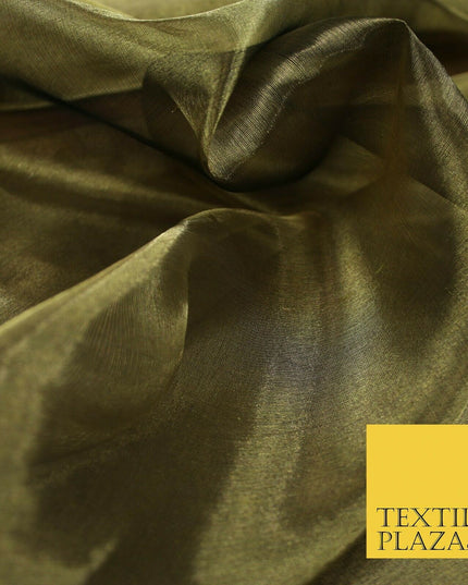 Luxury Plain / Shot SILK TISSUE ORGANZA Sheer Fabric Dress Wedding 6 COLOURS 45"
