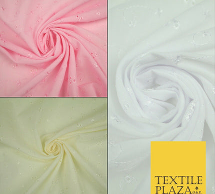 Premium 3 Three Hole Broderie Anglaise Eyelet Cotton Dress Christening Fabric