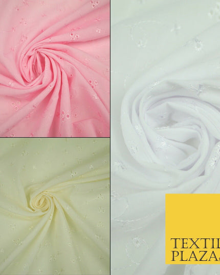 Premium 3 Three Hole Broderie Anglaise Eyelet Cotton Dress Christening Fabric