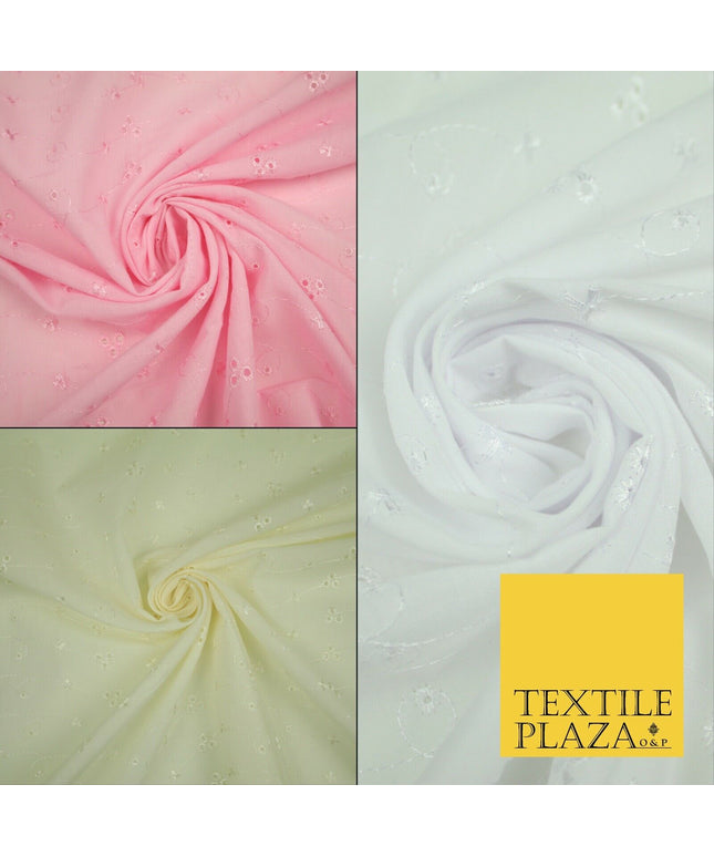 Premium 3 Three Hole Broderie Anglaise Eyelet Cotton Dress Christening Fabric