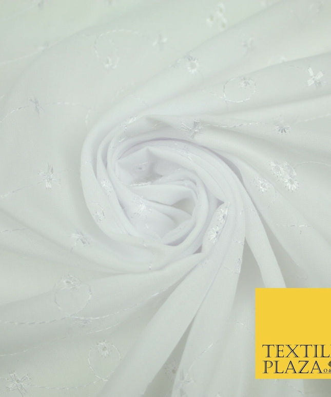 Premium 3 Three Hole Broderie Anglaise Eyelet Cotton Dress Christening Fabric