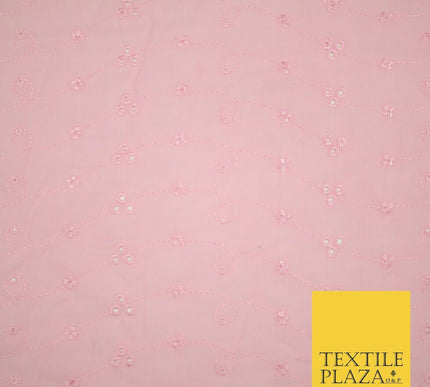 Premium 3 Three Hole Broderie Anglaise Eyelet Cotton Dress Christening Fabric