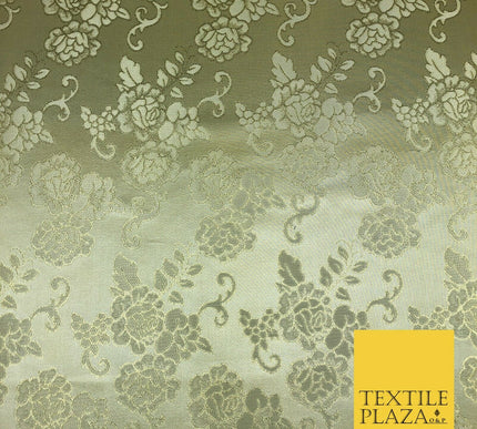GOLD Ornamental Flower Ornate Rose Brocade Dress Fabric Metallic WovenFancy 1397