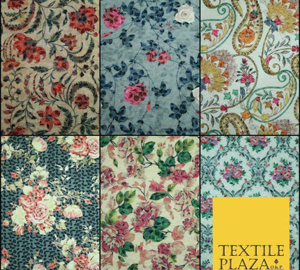 Floral Paisleys Lattice Embroidered 100% Cotton Lawn Print Fashion Fabric Craft