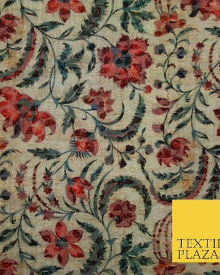 Floral Paisleys Lattice Embroidered 100% Cotton Lawn Print Fashion Fabric Craft