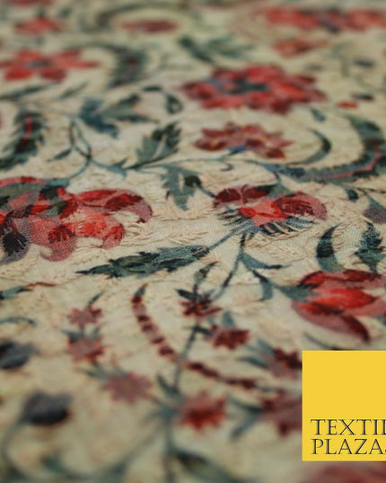 Floral Paisleys Lattice Embroidered 100% Cotton Lawn Print Fashion Fabric Craft