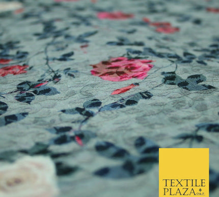 Floral Paisleys Lattice Embroidered 100% Cotton Lawn Print Fashion Fabric Craft