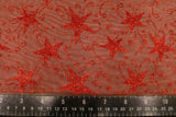 Glitter Star Organdi (Organza) Christmas Fabric 100% Nylon - RED RE50