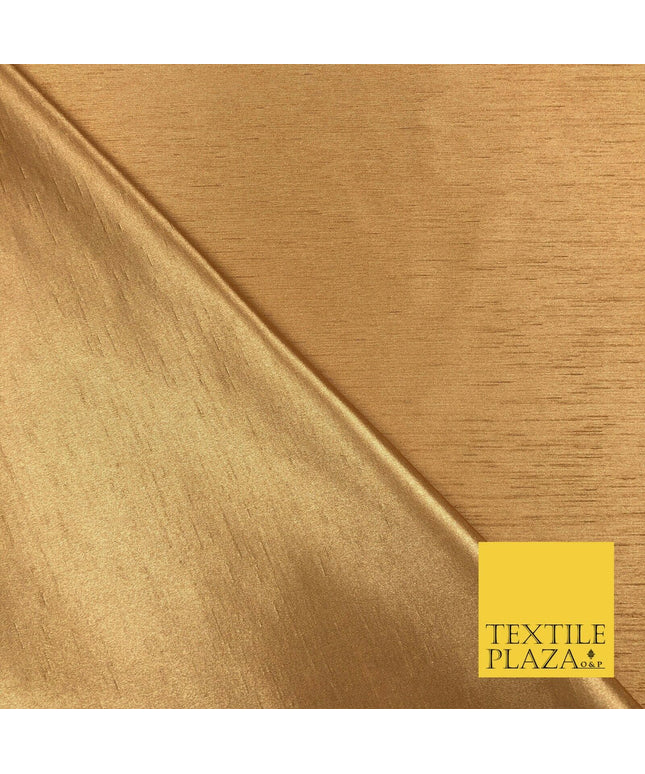ANTIQUE GOLD Satin Backed Dupion SHANTUNG Raw Silk Fabric 100%Polyester 45" 1295