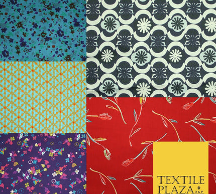 Floral Animal Abstract Printed Cotton Sateen Lawn Summer Dress Fabric Flower 58"