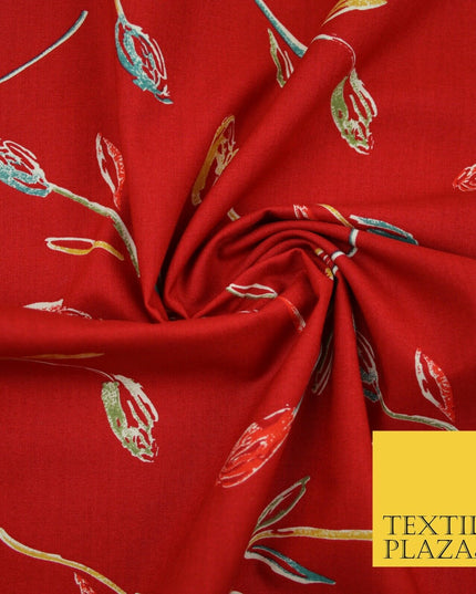 Floral Animal Abstract Printed Cotton Sateen Lawn Summer Dress Fabric Flower 58"