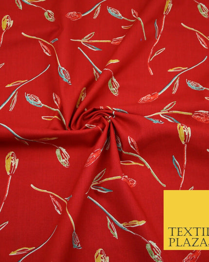 Floral Animal Abstract Printed Cotton Sateen Lawn Summer Dress Fabric Flower 58"