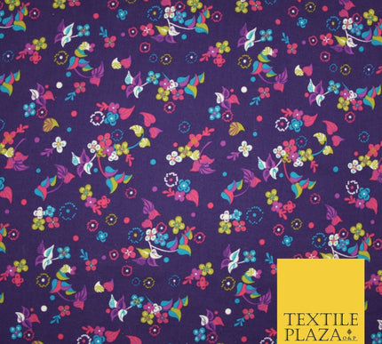 Floral Animal Abstract Printed Cotton Sateen Lawn Summer Dress Fabric Flower 58"