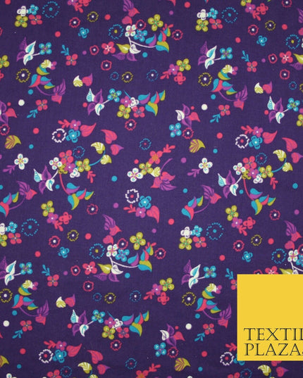 Floral Animal Abstract Printed Cotton Sateen Lawn Summer Dress Fabric Flower 58"