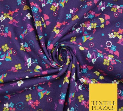 Floral Animal Abstract Printed Cotton Sateen Lawn Summer Dress Fabric Flower 58"