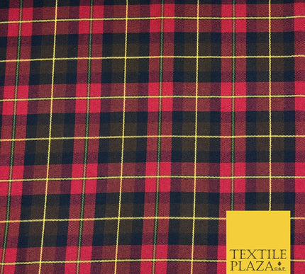 RED NAVY Check Tartan Plaid Polyester Viscose Fabric 58" Craft Dress 1291
