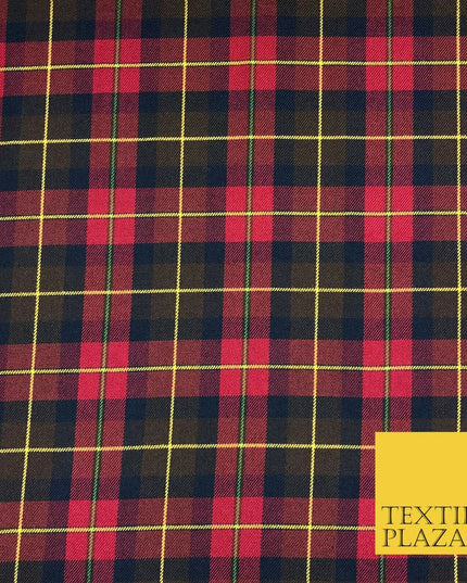 RED NAVY Check Tartan Plaid Polyester Viscose Fabric 58" Craft Dress 1291