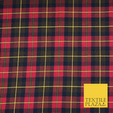 RED NAVY Check Tartan Plaid Polyester Viscose Fabric 58" Craft Dress 1291