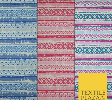 Geometric Striped Zig Zag Printed 100% Cotton Fabric Masks Sewing Dress Craft44"