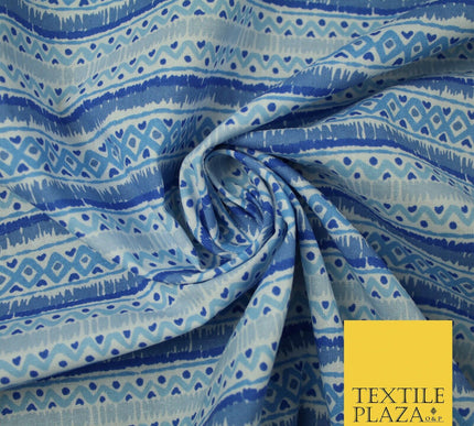 Geometric Striped Zig Zag Printed 100% Cotton Fabric Masks Sewing Dress Craft44"