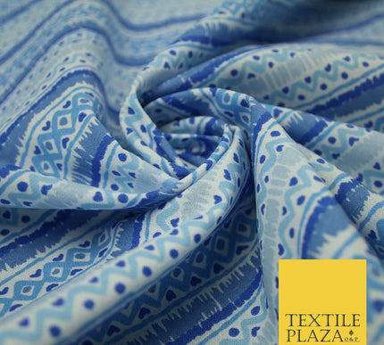 Geometric Striped Zig Zag Printed 100% Cotton Fabric Masks Sewing Dress Craft44"