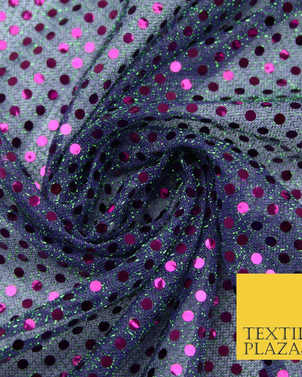 Purple Green Two Tone 4mm Sequin Hologram Stretch Fabric Sparkly Dress Dance2252