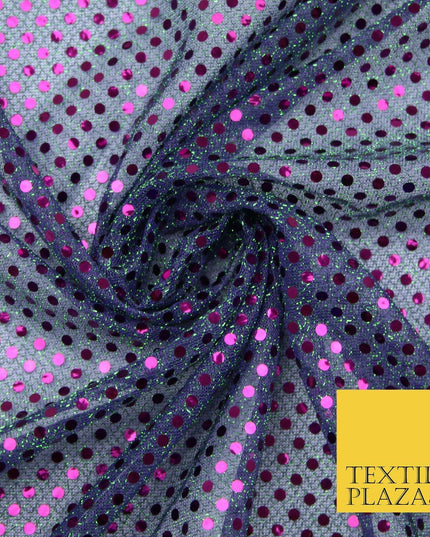 Purple Green Two Tone 4mm Sequin Hologram Stretch Fabric Sparkly Dress Dance2252