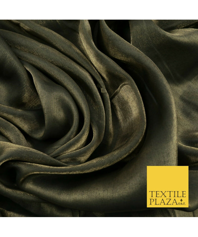 GOLD BLACK Soft Smooth Silky Shimmer Polyester Woven Fabric Lining Salwar 1509
